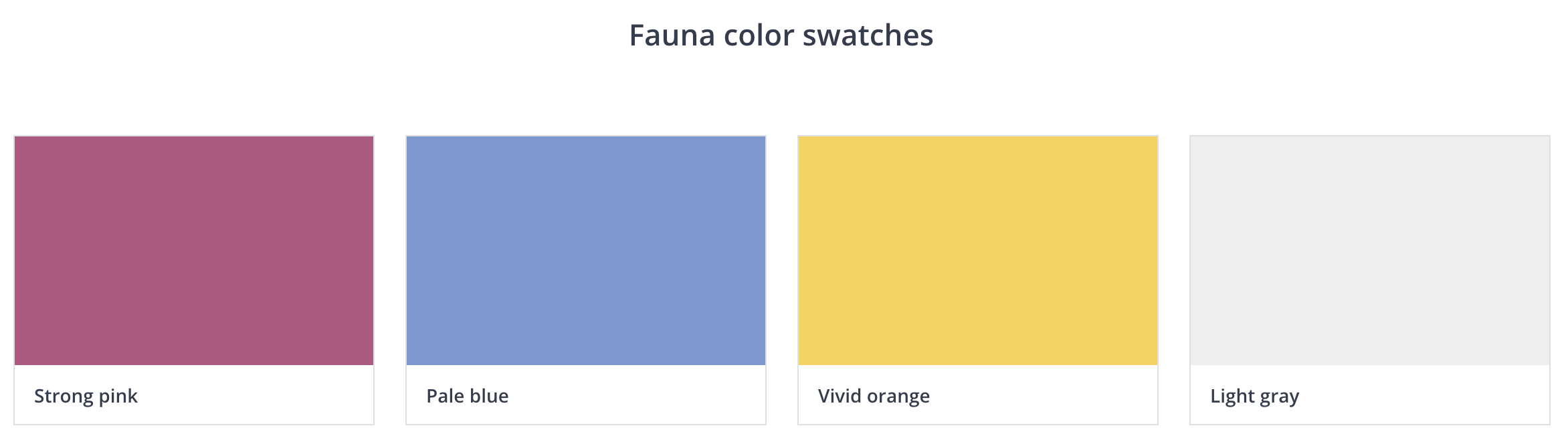 Fauna colour swatches
